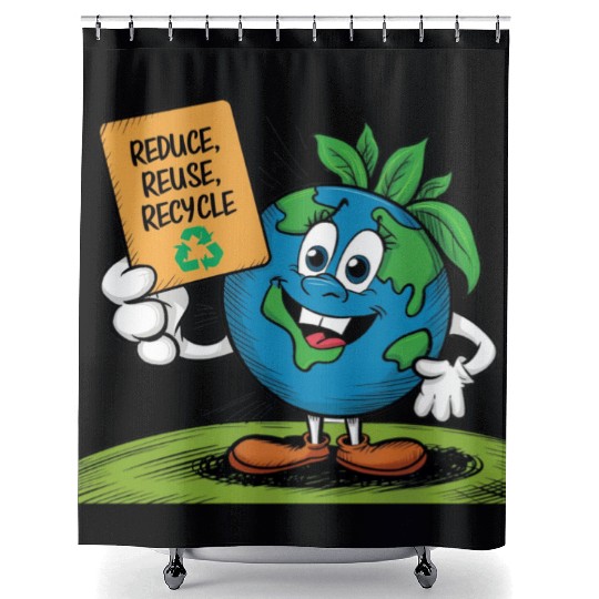 Reduce, Reuse, Recycle Earth day - April 22 Shower Curtains