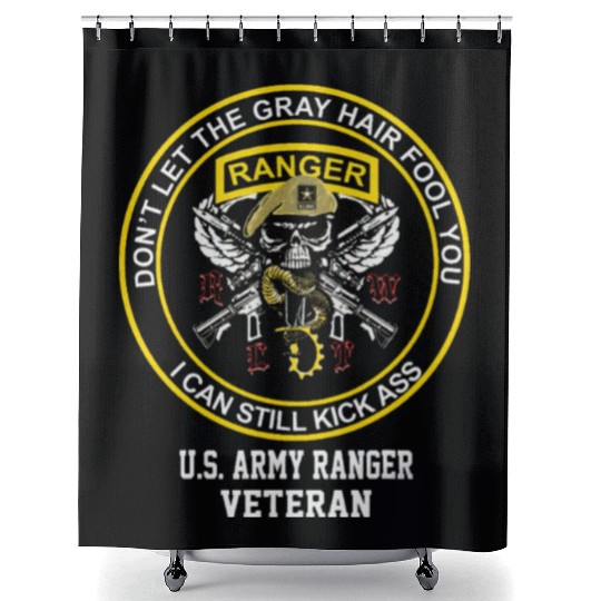 Retired US Army Ranger Veteran USA Military Vet Shower Curtains