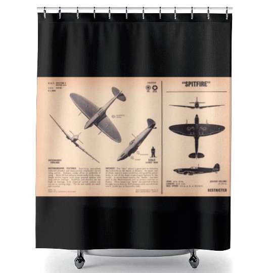 Spitfire Recognition Sheet Shower Curtains