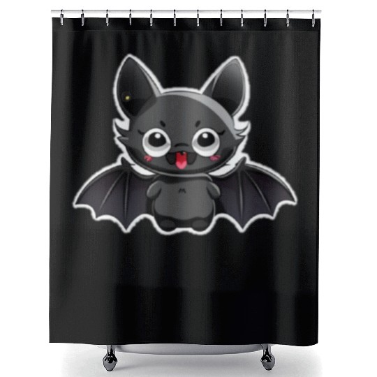 Fat Bat Shower Curtains