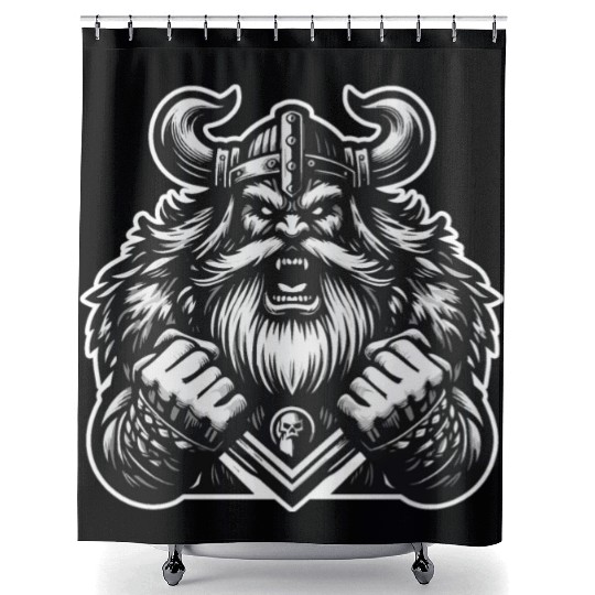 Powerful Viking Warrior Version 6 Shower Curtains