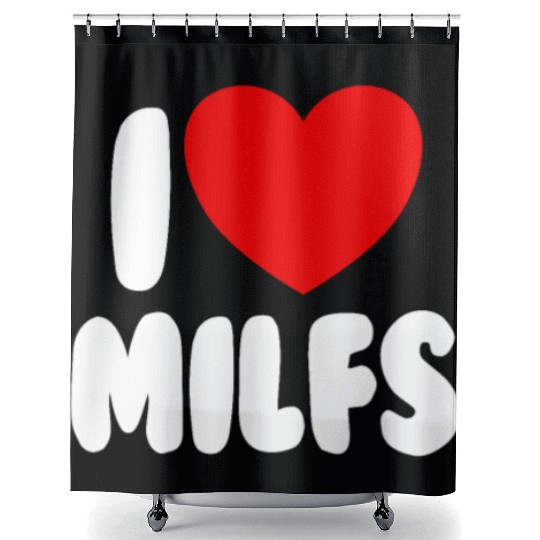 I Love MILFS Red Heart Love Hot Moms I Love MILFS Shower Curtains
