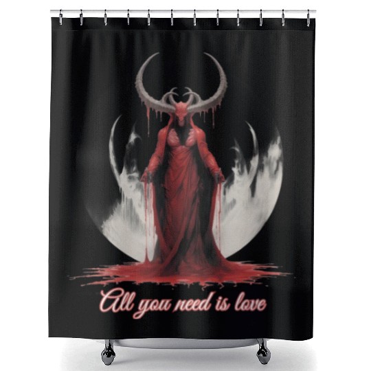 All You Need Is Love - Baphomet Shower Curtains