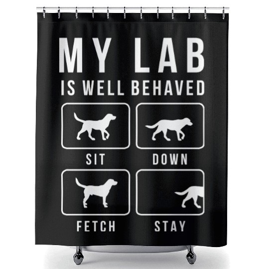 My Labrador is very quick to respond to commands. Shower Curtains