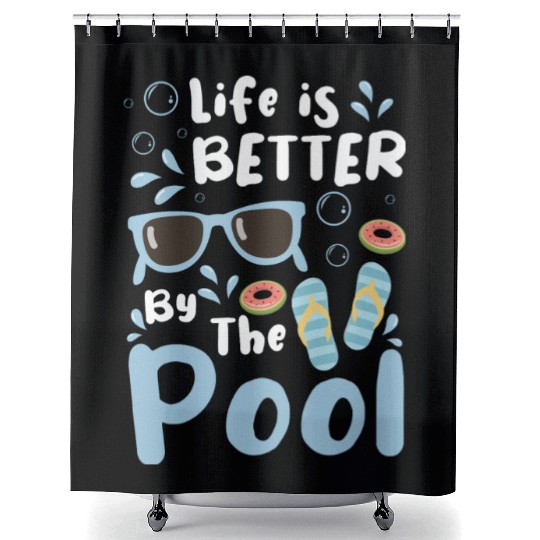 Pool Summer Pool Party Shower Curtains