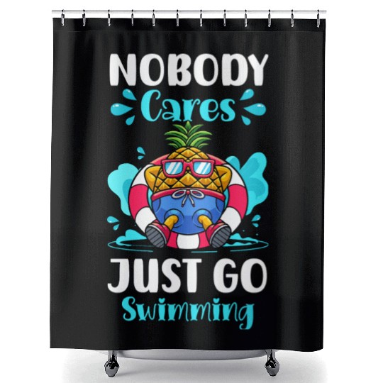Swimming Summer Friends Shower Curtains
