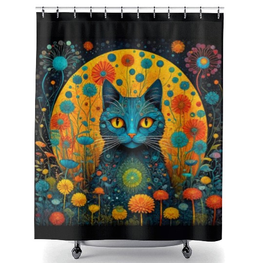Cosmic Cats - Surreal Graphic Shower Curtains