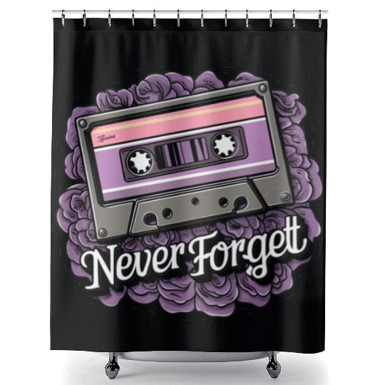 A cassette tape colored with roses 11 Shower Curtains