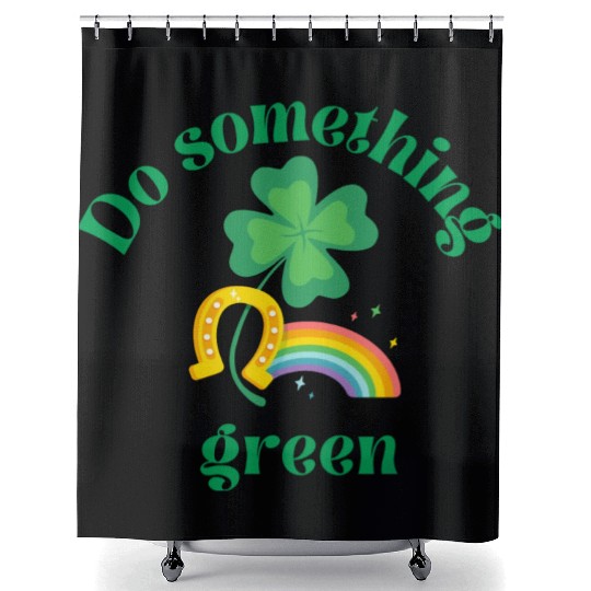 Do something green rainbow Shower Curtains