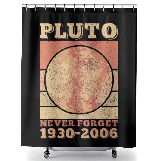 Pluto Never Forget Space Science Astronomy Shower Curtains