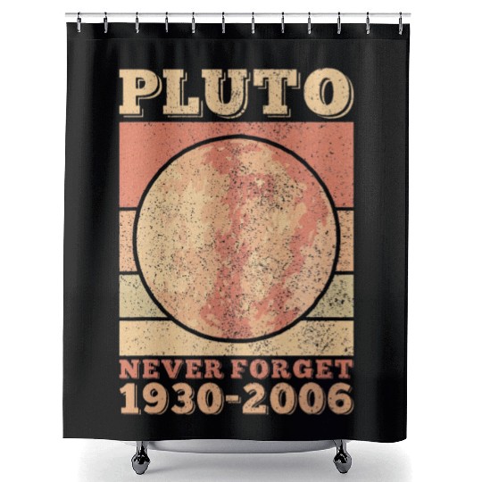 Pluto Never Forget Space Science Astronomy Shower Curtains