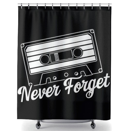 a cassette tape never forget 2 Shower Curtains