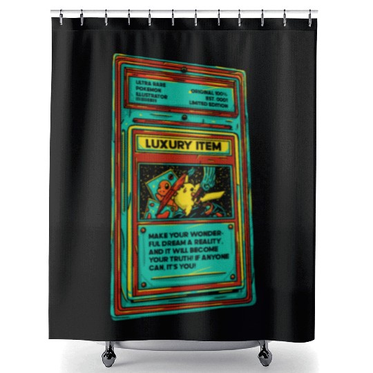 Poke Item Card Shower Curtains