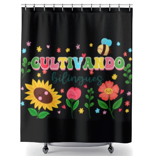 Cultivando Bilingües Spanish Teacher Shower Curtains