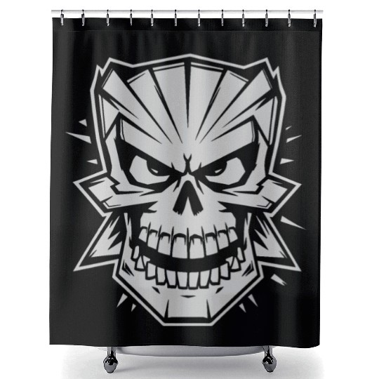 Skull cartoon style Shower Curtains