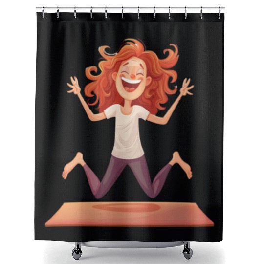 Joyful Yoga Moment Meditation Pose Shower Curtains
