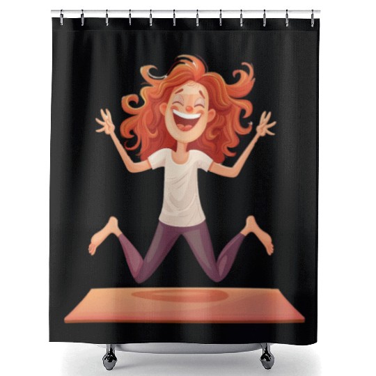 Joyful Yoga Moment Meditation Pose Shower Curtains