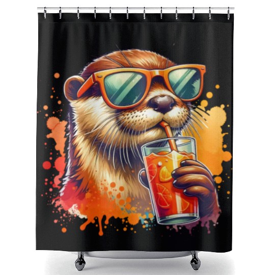 Cute Sea Otter Shower Curtains Gift for Animal Lover