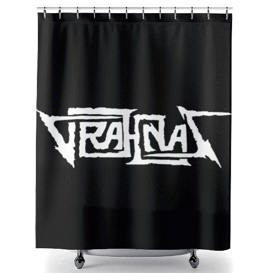 Vrahnas logo white trans Shower Curtains