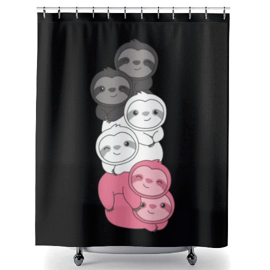Femaric Flag Pride Lgbtq Cute Sloth Shower Curtains