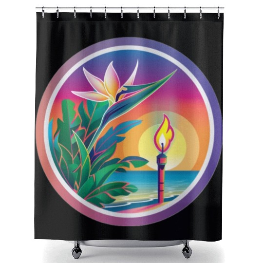 Paradise Flower and Torch Shower Curtains