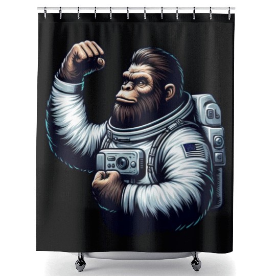 Astronaut Monkey Chimpanzee Gorilla Shower Curtains
