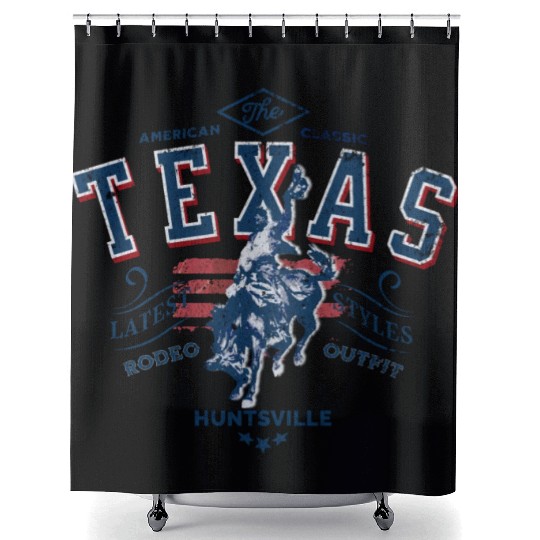 Texas Rodeo Cowboy Vintage Design Shower Curtains