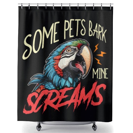 Macaw Bird Some Pets Bark Ornithology Macaw Lover Shower Curtains