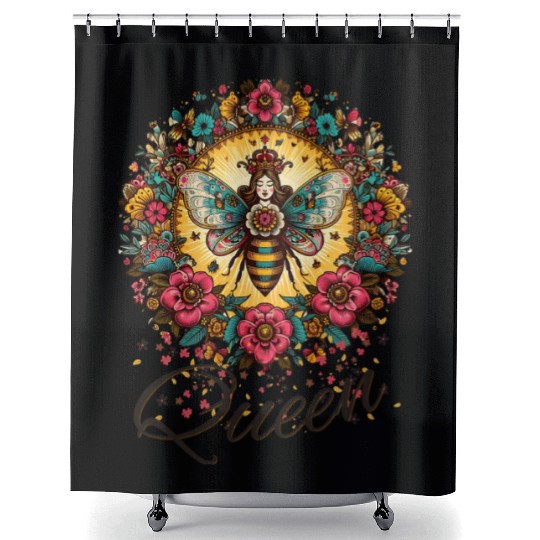 Queen Bee Jewelry Jewels Cute Beekeeping Beekeeper Shower Curtains