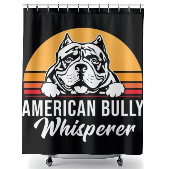 Live Love Bark Retro Vintage American Bully Funny Shower Curtains