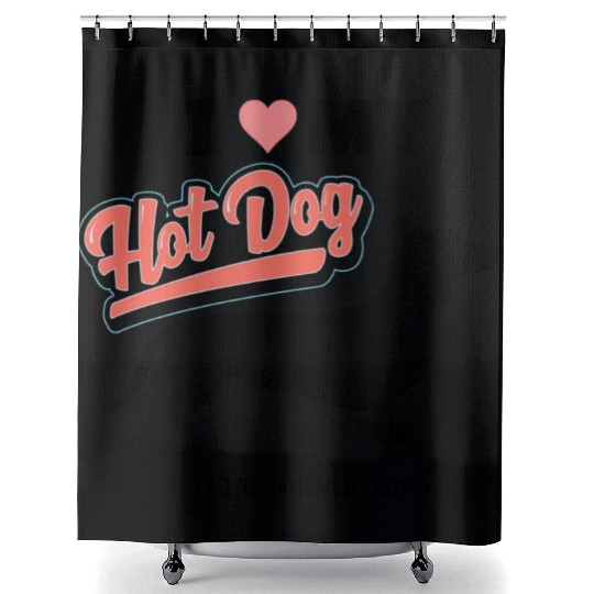 Dachshund Dog Lover Gift Shower Curtains Love My Hot Dog