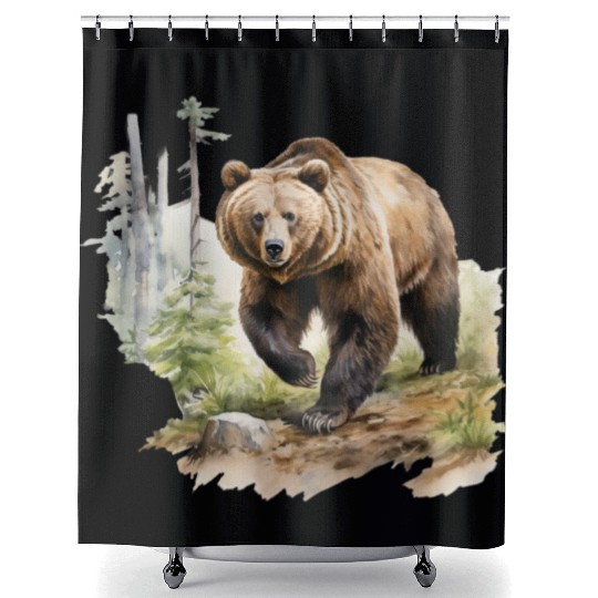 Grizzly Bear in the Wild Shower Curtains