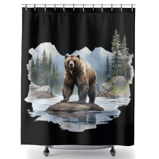Grizzly Bear in the Wild Shower Curtains