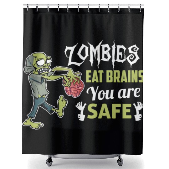 Halloween Zombies Eat Brain Shower Curtains