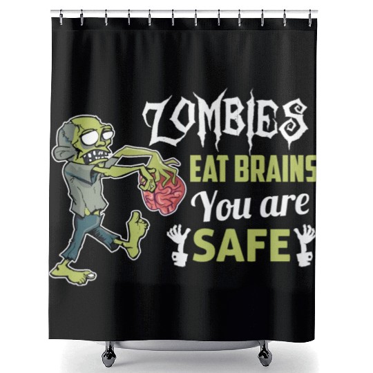 Halloween Zombies Eat Brain Shower Curtains