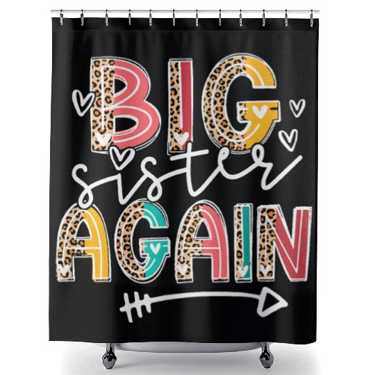 Big Sister Again Soon To Be Sis Announcement Shower Curtains