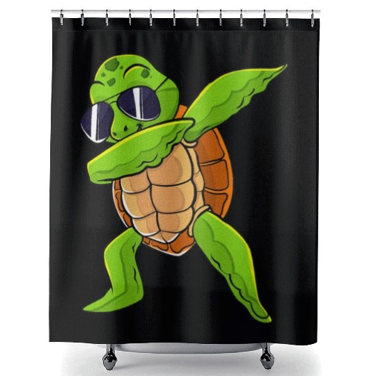 Dabbing Sea Turtle Animal Lover Save The Turtles Shower Curtains