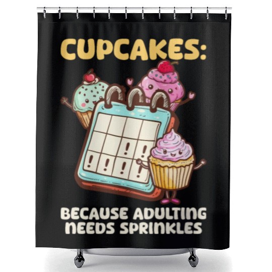 Cupcake Lover Because Adulting Needs Shower Curtains