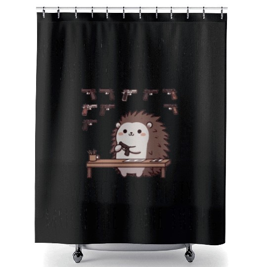 Gun Collector Hedgehog Shower Curtains