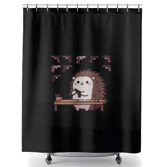 Gun Collector Hedgehog Shower Curtains
