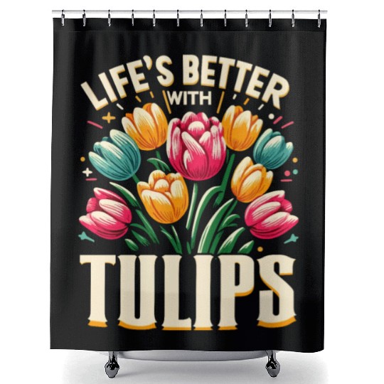 Tulips Tulip Flower Yes I Talk To Tulips Shower Curtains