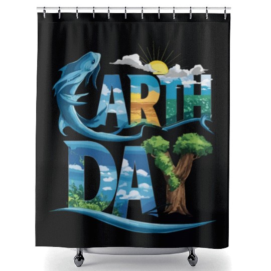 Earth Day Every Day for men and women Shower Curtains