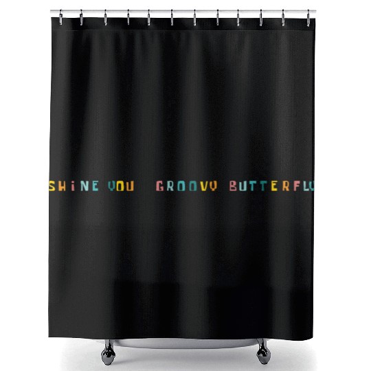 Shine You Groovy Butterfly Graphic Pride Shower Curtains