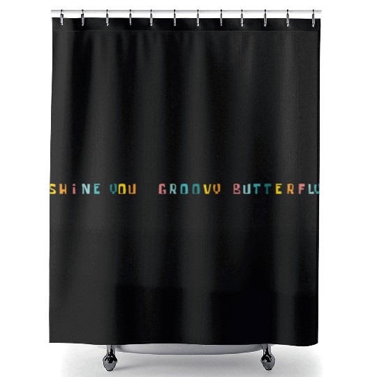 Shine You Groovy Butterfly Graphic Pride Shower Curtains