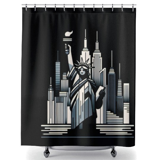Statue of Liberty Embrace Shower Curtains