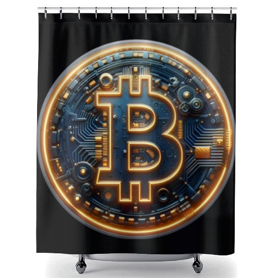Bitcoin Cyberpunk Shower Curtains
