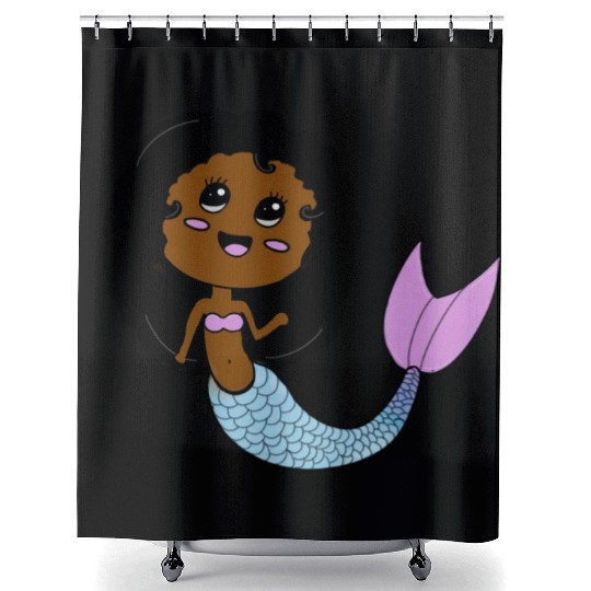 I Love Mermaids Cute Costume Kids Toddler Girl Shower Curtains
