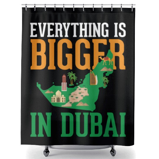 Dubai Map: The City of Dreams Shower Curtains