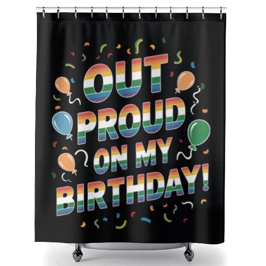 Birthgay Gay Pride Flag Pride Month Equal Rights Shower Curtains