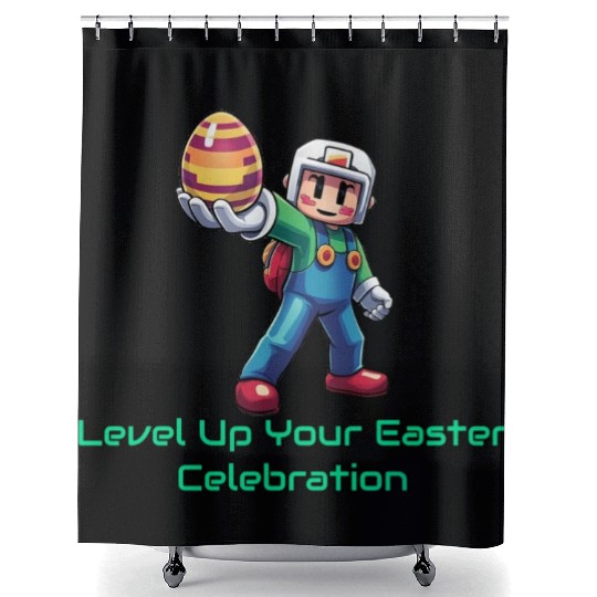 Level Up Your Easter Game Shower Curtains